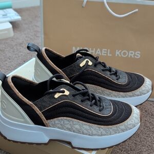 Michael Kors Black and Brown Sneakers